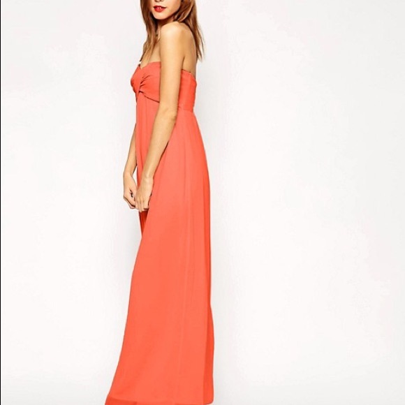 ASOS strapless coral maxi dress - Picture 2 of 2